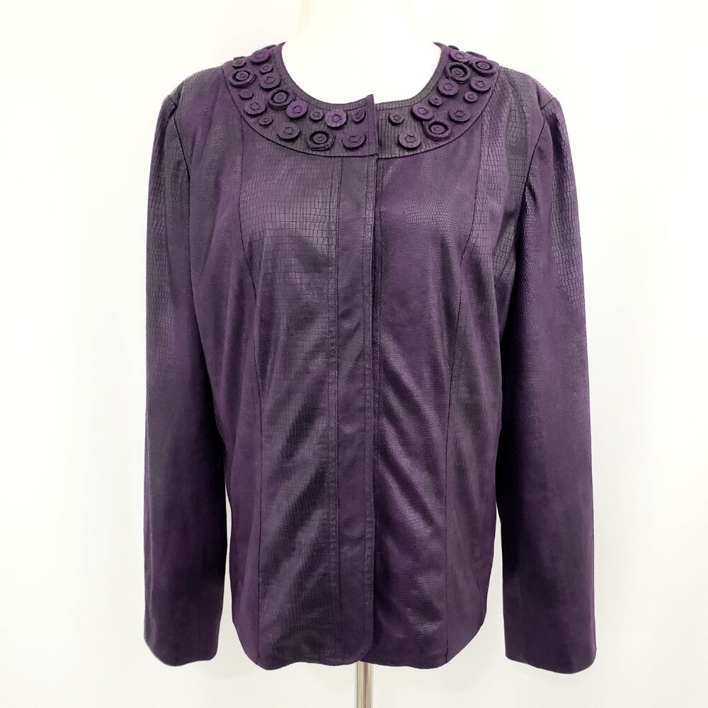 Chicos Lightweight Snap Button Jacket Medium (Siz… - image 1